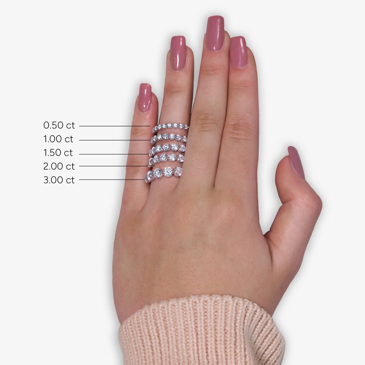 Additional Image 2 for  2 ctw Round Lab Grown Diamond Floating Wedding Band